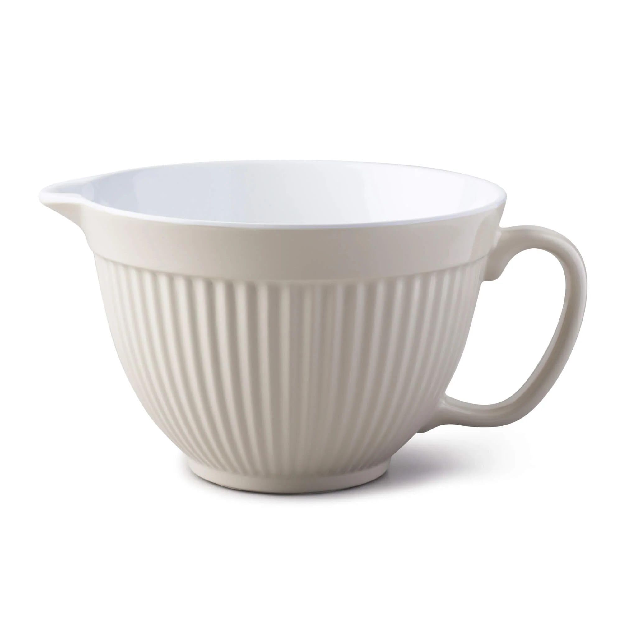 Zeal Mixing Bowl & Batter Jug, Kitchen Mixing Bowl for Baking & Cooking, Easy Pour Spout, Comfortable Handle & Non-Slip Base, Dishwasher Safe Melamine, Cream