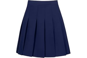 Tivifox Womens Girls Pleated Tennis Skirts High Waisted A-line Skirt School Uniform Athletic Golf Skorts with Shorts,2T-4XL