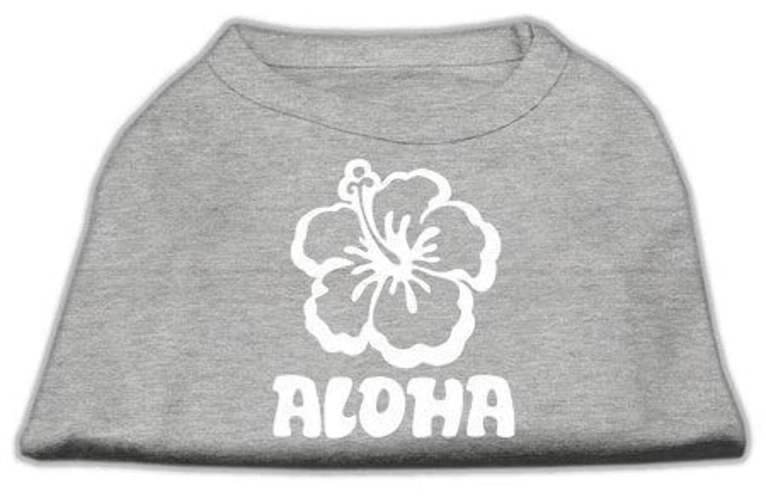Mirage Aloha Flower Screen Print Shirt, Medium, Grey