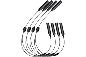 4 Pack Classic Black Adjustable Glasses Straps - Comfortable Sunglasses Lanyards & Eyewear Retainers for Outdoor Sports, Hiki