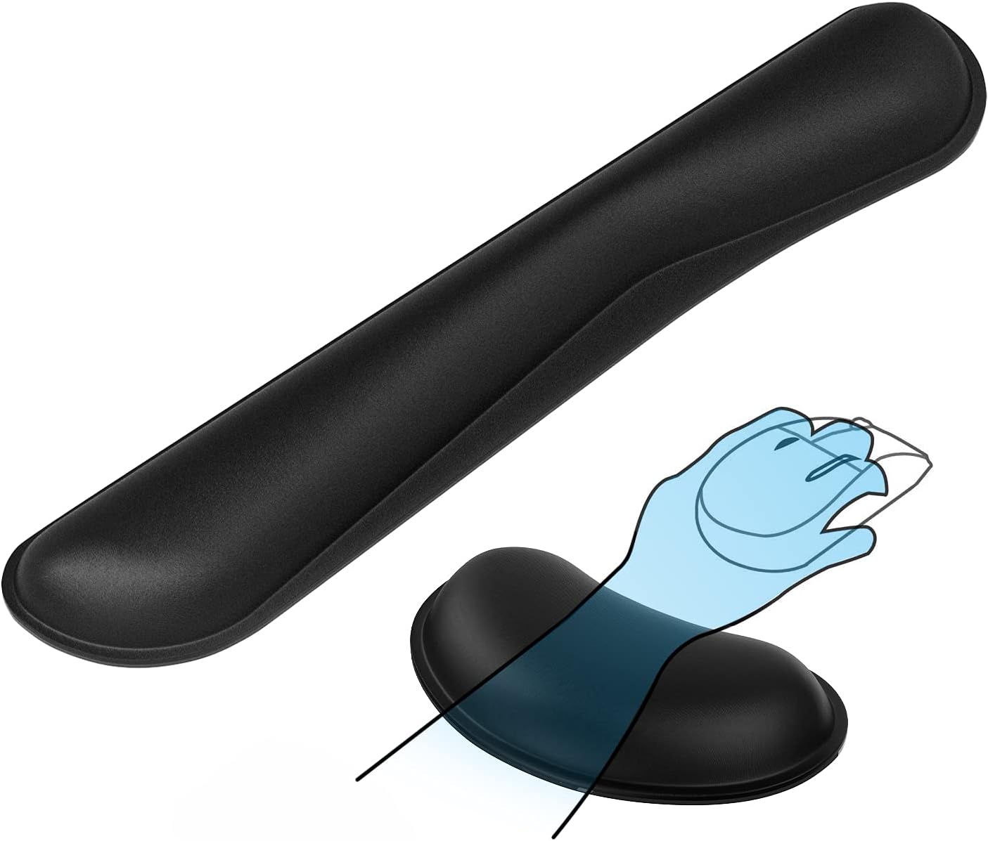 KTRIO 2-in-1 Keyboard Wrist Rest, Memory Foam Wrist Pad for Keyboard, Mouse Wrist Rest, Smooth Fiber Cushion Support, Ergonomic Sets for Easy Typing & Pain Relief for Computer, Laptop, Office & Home : Office Products