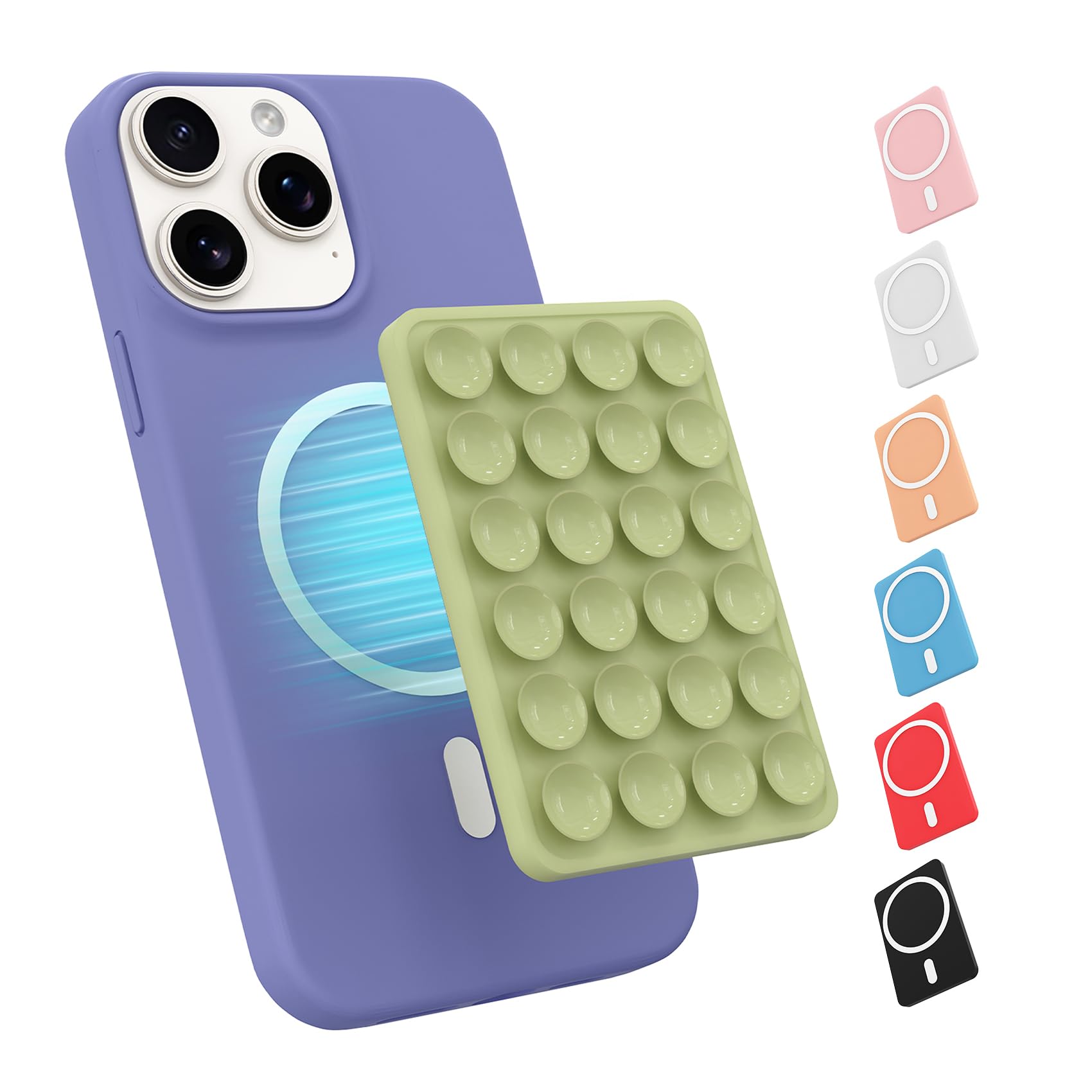 Photo 1 of **UNTESTED**
Magnetic Suction Phone Mount for MagSafe Case,Silicone Sticky Phone Grip Holder for iPhone,Removable Hands-Free Selfie/Video for TikTok & Instagram Influencer/Creator (Green)