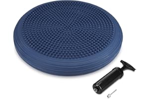 Navaris Air Stability Wobble Cushion - Air Inflated Exercise Fitness Balance Disc Wiggle Seat for Home, Office, Classroom - I