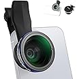 NEEWER 2 in 1 Smartphone Lens Kit, 0.75x Wide Angle 2x Macro Phone Lens Compatible with iPhone Samsung Android Cellphone, Detachable HD Lens with 17mm to 37mm Adapter Ring & Lens Filter Adapter, LS-60