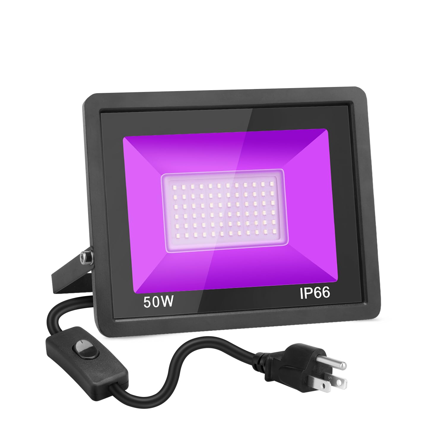 Photo 1 of 50W Black Light, LED Blacklight Flood Light with Plug and Switch, IP66 Waterproof, Black Lights for Glow Neon Party, Halloween, Birthday Party, Body Painting, Fluorescent Tapestry, 1Pack