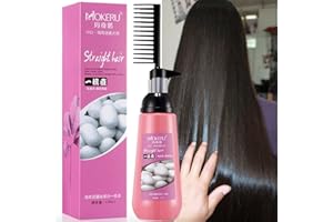 Mokeru 150ml Easy Using Smooth Hair Straightening Cream Nourishing Straight Hair Cream Treatment With Brush, Hair Straighteni