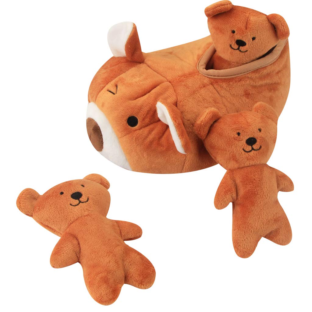 IFOYO Plush Dog Puzzle Toy - Interactive Bear Squeaky Slipper Nest Brain Game