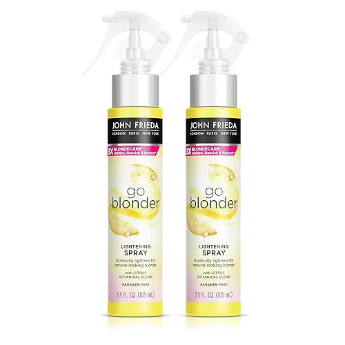 John Frieda Go Blonder Lightening Spray, Gradually Lightens Blonde Color, For Natural or Color-Treated Hair, Formulated with a Citrus Bontanical Blend, Paraben Free, 3.5 Oz, Pack of 2