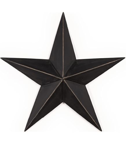 ティンバーンスター009　　TIN BARN STAR Qobumy 36Inch Large Metal Barn Star-Black Barn Stars Outdoor