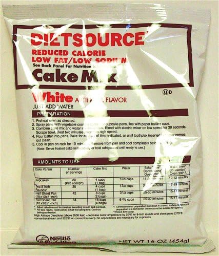 WHITE Diet Source Reduced Calorie Low Fat / Low Sodium Cake Mix