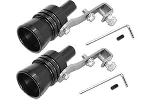 Tecledsn 2Pcs Car Turbo Whistle, Turbo Sound Whistle Exhaust Muffler, XL Size Aluminum Alloy Universal Turbo Sound Exhaust Muffler Pipe Whistle Car Roar Maker (Black)