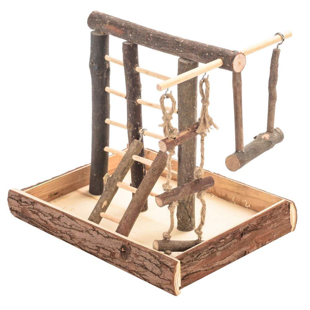 Natural Living Activity Playground Parrot Stand for Smaller Parrots and Pet Birds