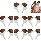balacoo Goat Ears Cute Headband - Fluffy Hairband Animal Head Wear for Women Girl Makeup Washing Face, Goat Horns Headband for Party Celebrations Supplies, 7 packs