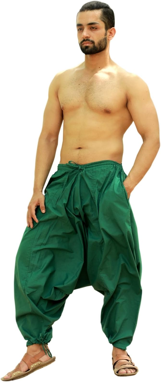 Sarjana Handicrafts Men's Cotton Solid Harem Pants Yoga Trousers Hippie