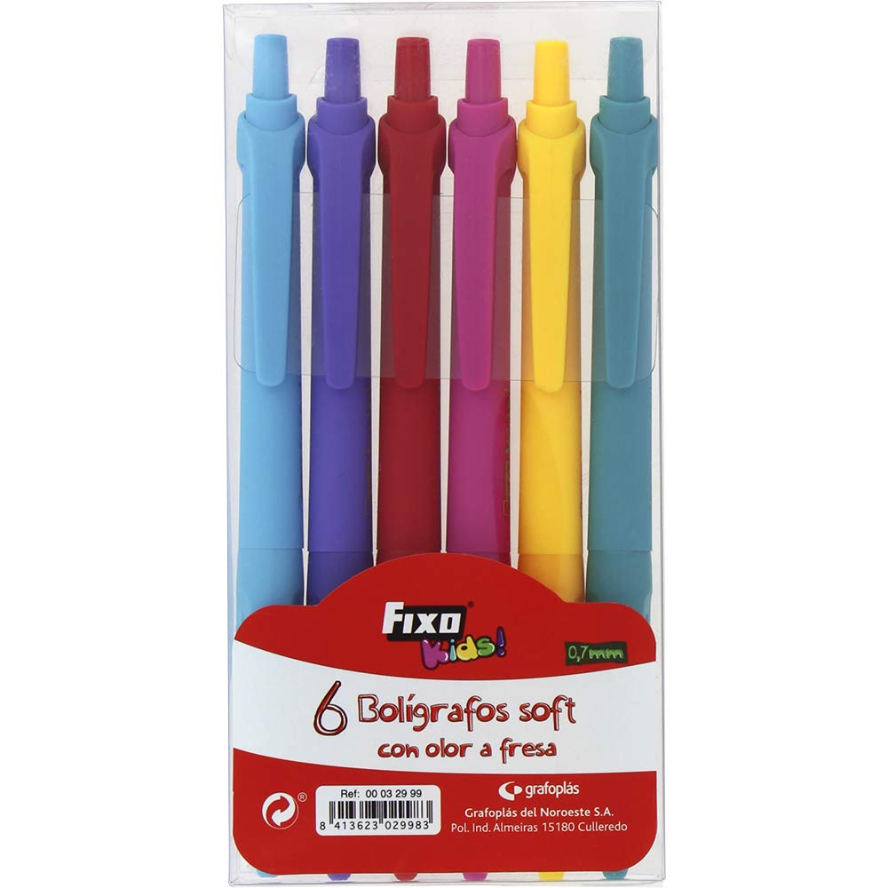 Fixo Pack of 6 Soft Pens with Odor, Colourful, Assorted (Graphones 32999)