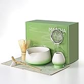 7 Pcs Matcha Whisk Set, Complete Japanese Tea Ceremony Kit with Ceramic Bowl (Chawan) & Bamboo Whisk, Traditional Starter Matcha Set, Ideal Gift for Beginners & Matcha Lovers