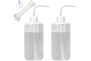 ORIMERC 2 Pack 500mL Watering Bottle with 15 feet Self Watering Wick Cord for Indoor Plants Succulent Cactus Plastic Squeeze 