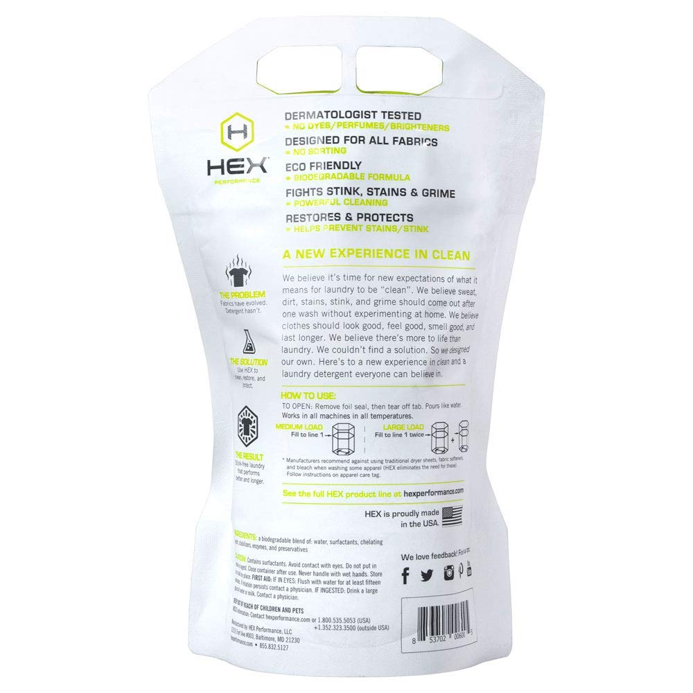 HEX Performance Advanced Laundry Detergent, Free + Clear, Yields 35