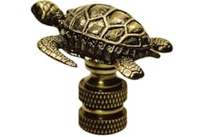 HOMECONCEPT 1.4"H Antique Metal Sea Turtle Antique Brass Base Finial