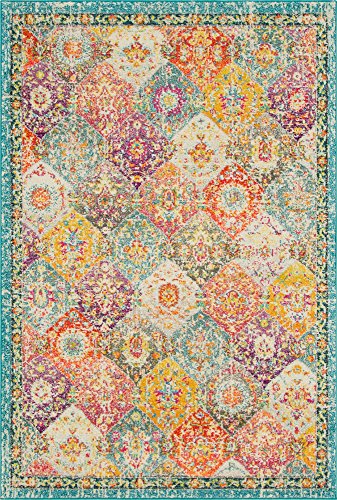 Unique Loom Penrose Collection Area Rug - Blake (5' 1" x 8' Rectangle, Multi/ B…