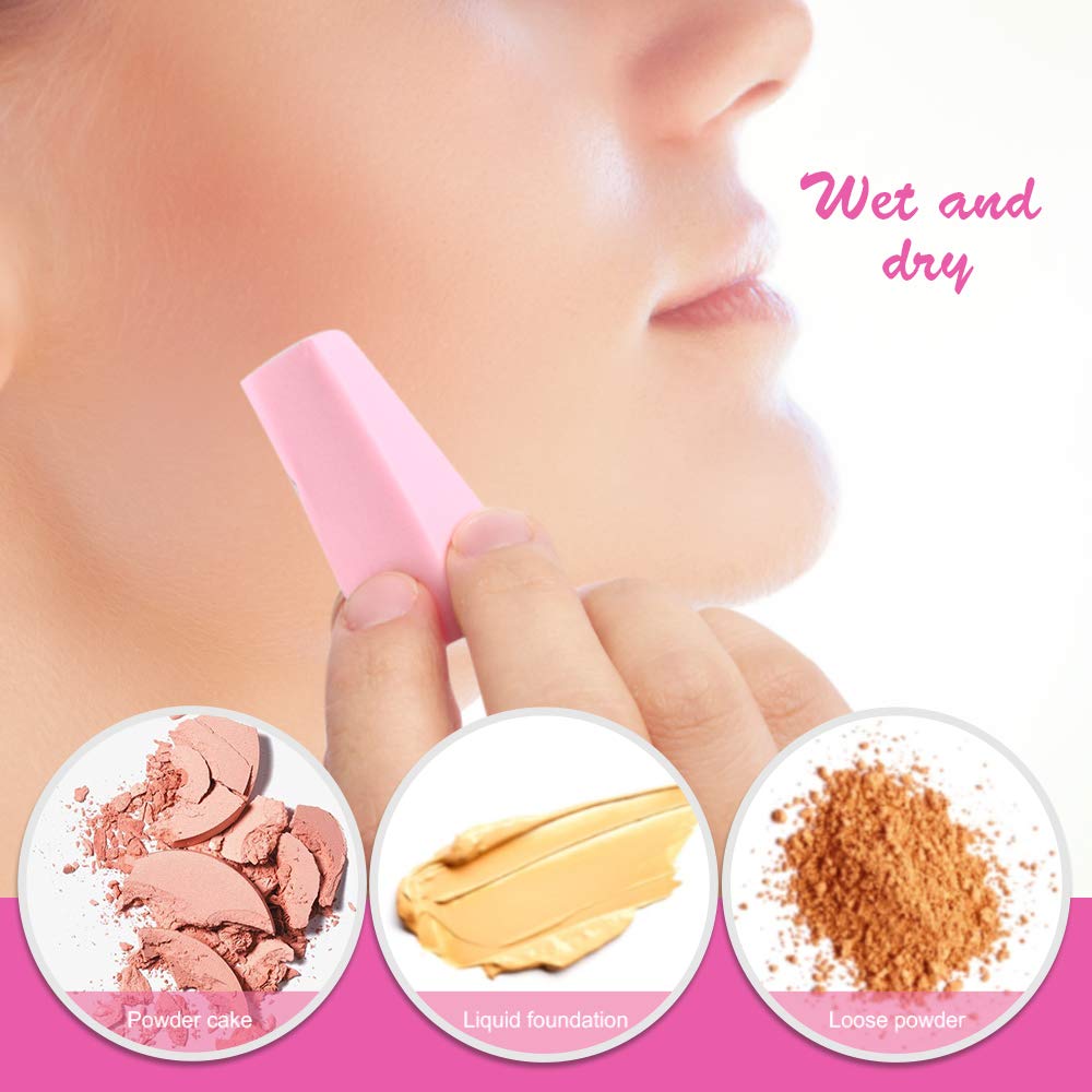 48 Pieces Makeup Sponge Blender For Face Curve Blending, Teenitor Latex Free, Small Wedge Shaped Smooth Apply Beauty Sponge Applicator For Liquid Cream Foundation Halloween Costume Festival Makeup : Beauty