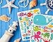 Ocean Fish Wall Decals – Sea Whale Turtle Tropical Creatures Bathroom Stickers - Cartoon Decorative Bathroom Wall Decal for Kids [>50 Art Decals]