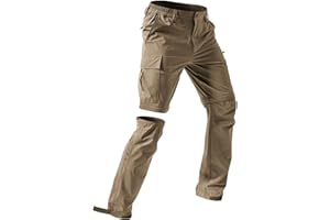 Moosehill Men's-Hiking-Pants Convertible Quick-Dry Water-Resistant Lightweight Zip-Off Outdoor with 5 Deep Pockets