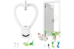 CATPICK Interactive Cat Toys for Indoor Cats Automatic Electric Flying Bird Feather Mouse Toy - Best Kitten & Adult Cat Enrichment Mouse cat Toy Hanging Electric Kitty Toys for Bored Cats