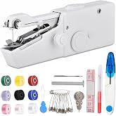 Handheld Sewing Machine for Quick Stitching, Mini Sewing Machine with Sewing Kits for Fast Fixing, Portable Sewing Machine Handheld for Home Diy Travel Size (White)