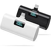 [2-Pack]Portable Charger for iPhone 17/16/15 Series,Upgraded 5200mAh PD USB C Power Bank Built-in USB-C Connector, Battery Pack Compatible with iPhone 17/17 Pro/17 Pro Max/16/15 Series,Samsung,Android