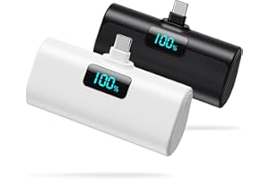 HETP [2-Pack]Portable Charger for iPhone 17/16/15 Series,Upgraded 5200mAh PD USB C Power Bank Built-in USB-C Connector, Battery Pack Compatible with iPhone 17/17 Pro/17 Pro Max/16/15 Series,Samsung,Android