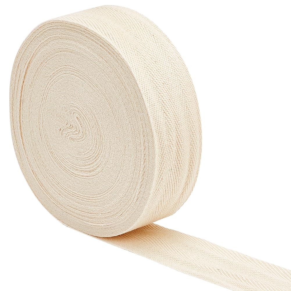 FINGERINSPIRE 20m/21.87yards Cotton Herringbone Twill Tape Trim 40mm Wide Cornsilk Twill Tape Ribbon Herringbone Ribbon Use for Sewing Craft Webbing Tape Binding Tape for DIY Garment Accessories