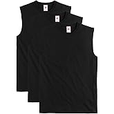 Hanes Mens Essentials Midweight Muscle T-Shirt Pack, Cotton Muscle Tank Shirts, 3-Pack