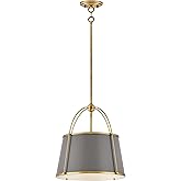 Hinkley Clarke Large Drum Pendant - Dark Matte Grey Metal Shade, Includes 1-6" & 2-12" Downrods, Transitional - Lacquered Dar