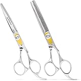 Equinox Professional Razor Edge Series - Barber Hair Cutting and Thinning/Texturizing Scissors/Shears Set - 6.5 Inches Hair C