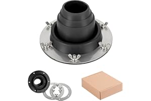 Silicone High Temp Flexible Roof Jack Kit - Black Tent Stove Pipe Boot for Metal Roofing, Bell Tent, Yurt, Wood Burner, Trave