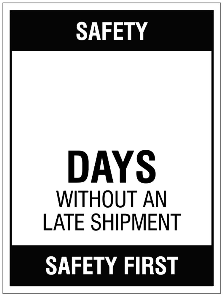 Caledonia Signs 54706 Safety Days without an accident wipe clean
