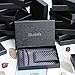 SUIEK Men's Money Clip RFID Thin Wallet - Leather Magnetic Front Pocket Slim Wallet (Black (Carbon Fiber - 6 Card Slots))