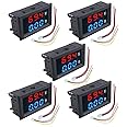 diymore 5PCS 0.28" Volt Amp Meter Digital Voltmeter Ammeter DC 100V 10A Waterproof Dual Display Current Voltage Meter Mini Am