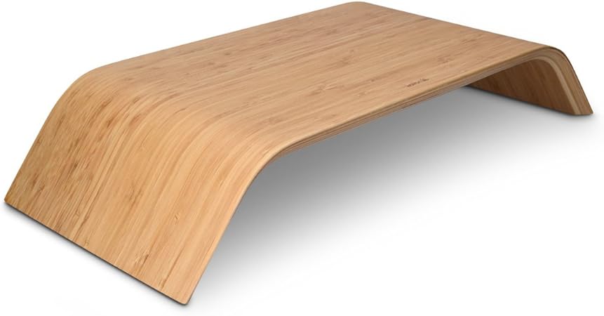 Kalibri Support Pour Ecran En Bois Socle Rehausseur En Bois De Bambou Pour Ordinateur De Bureau Pc Tv Tablette Banc Repose Ecran Moniteur Amazon Fr Cuisine Maison