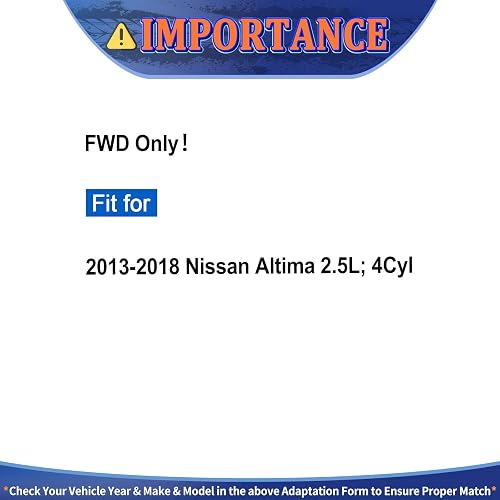 CV Axle Set For Nissan Altima 2013-2018 – 2-Piece Front Driver & Passenger Side Shafts, Fits 2.5L Models
