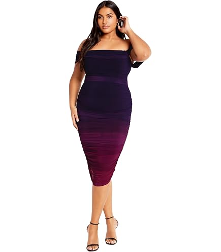 City Chic Womens Cold Shoulder Bodycon Dress, Black, XL/22W at Amazon Women's Clothing store