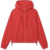 GUNEST Women Jackets Zip Hoodie Gathered Casual Fall Coat with Pockets | Zipper Coat,Drawstring Hem,Hoodie Windbreaker Jackets,Fall Spring Casual Jackets for Daily Wear,Hiking,Travel,Running,Workout