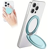 Grippopso for MagSafe Phone Grip, Magnetic Phone Grip Holder Built-in Phone Stand, Magnetic Collapsible Expandible Mobile Phone Grip with Adjustable Kickstand for Portrait or Landscape, Blue