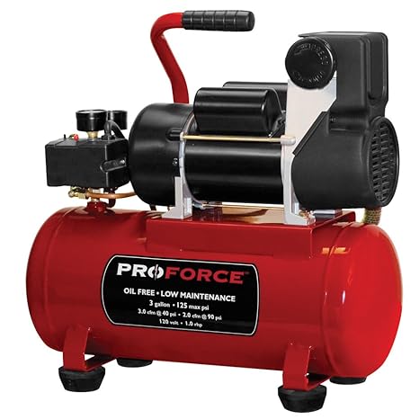 Pro Force Vpf1080318 3 Gallon Oil Free Air Compressor With Kit