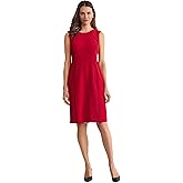 Kasper Womens Sleeveless Sheath Dress with Corded Piping Detail