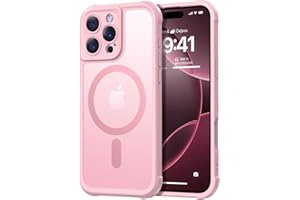 Thomo Magnetic for iPhone 16 Pro Case, [Full Camera Protection] [Compatible with Magsafe] Military-Grade Shockproof, Anti-Fingerprint Translucent Matte Phone Case,Pink