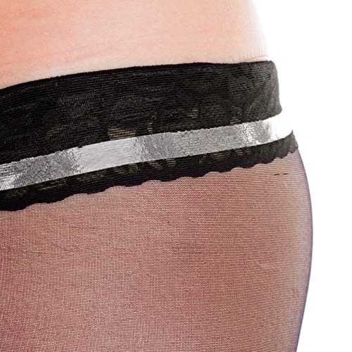 MARILYN LUXURY LACE TIGHTS 100 DEN (M/L, Latte - Brown)