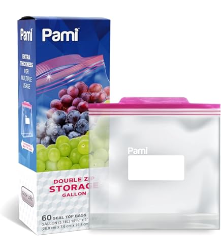 Amazon.com: PAMI 60 Ct Reusable Leakproof Gallon Slider Freezer