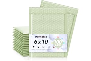 Metronic Bubble Mailers 6x10" 100 Pack Mint Green Self-Seal Padded Envelopes Usable Size 6x9" Waterproof Bubble Envelopes Cushioning Mailer for Small Business Mailing Makeup, Jewelry, Christmas Gifts